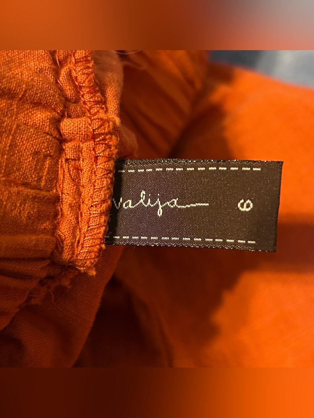 Valija 100% COTTON Women's Rust Paperbag Waist Shorts - Picture 3 of 4